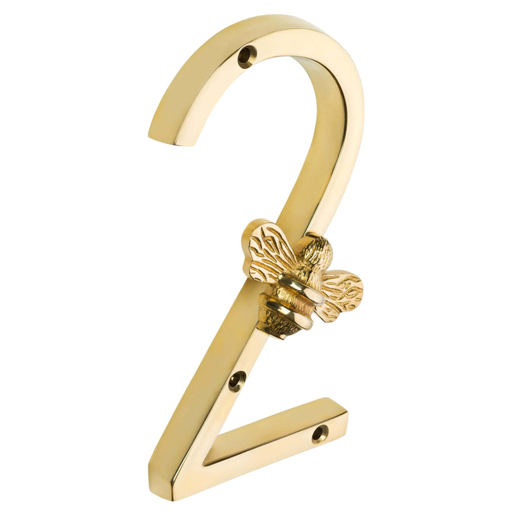 Brass bee Premium House Numbers with Bee in Brass Finish 0-9 - Brass bee