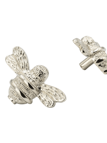 Brass Bee Drawer Cabinet Knob - Nickel Finish - Brass bee