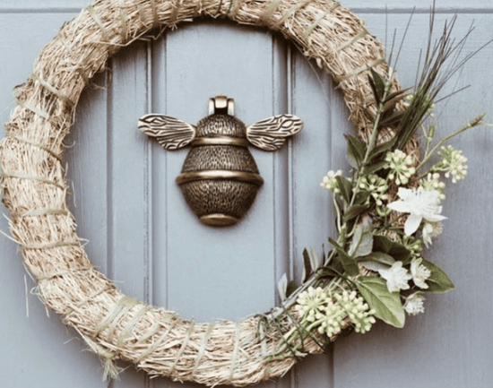 Brass Bumble Bee Door Knocker - Heritage Finish - Brass bee