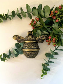 Brass Bumble Bee Door Knocker - Heritage Finish - Brass bee