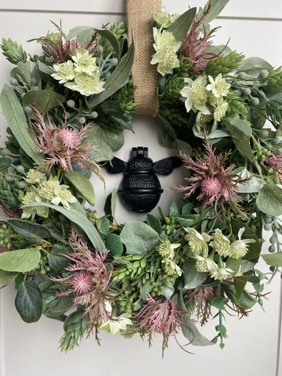 Brass Bee Door Knocker - Black Finish - Brass bee