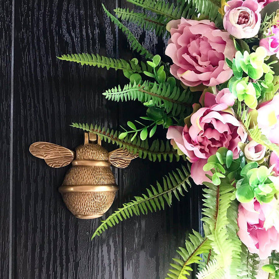 Brass Bumble Bee Door Knocker - Bronze Finish - Brass bee