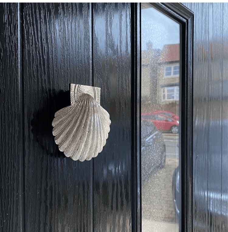 Brass Shell Door Knocker - Nickel Finish - Brass bee