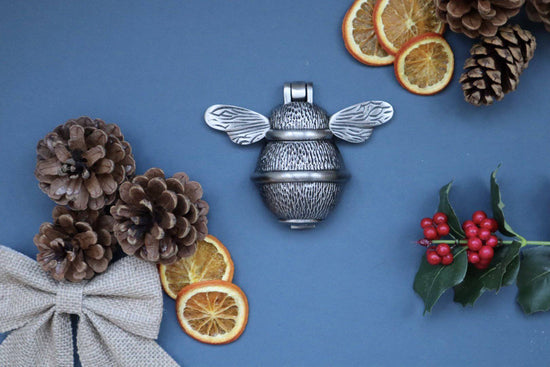 Brass Bumble Bee Door Knocker - Pewter Finish - Brass bee