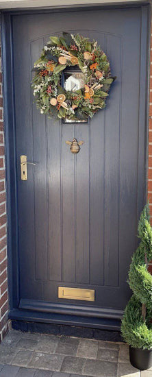 Brass Bumble Bee Door Knocker - Pewter Finish - Brass bee