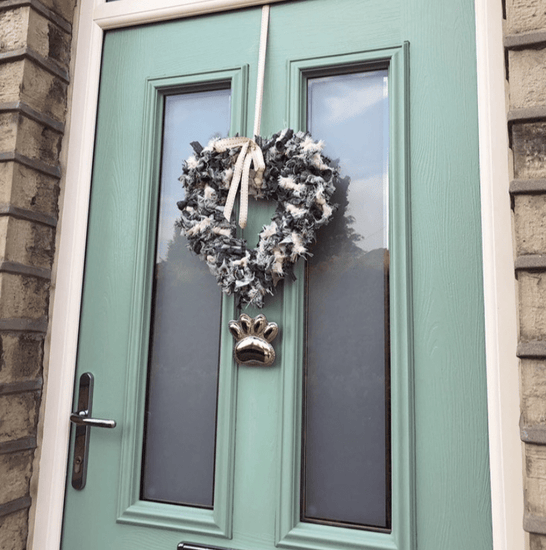 Brass Dog/Cat PAW Door Knocker - Nickel Finish - Brass bee