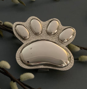 Brass Dog/Cat PAW Door Knocker - Nickel Finish - Brass bee
