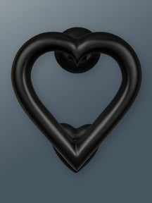 Brass Love Heart Door Knocker - Black Finish - Brass bee