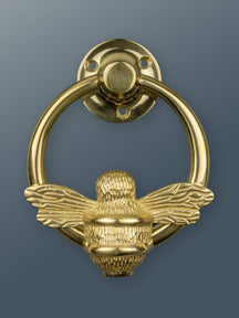 Bumble Bee Ring Brass Door Knocker - Brass Finish - Brass bee