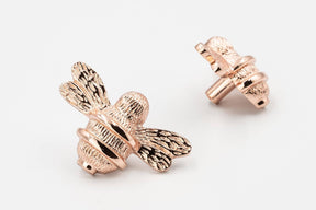 Brass Bee Drawer Cabinet Knob - Rose Gold Finish - Brass bee