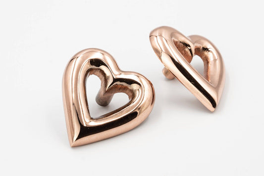 Brass Heart Drawer Cabinet Knob - Rose Gold Finish - Brass bee