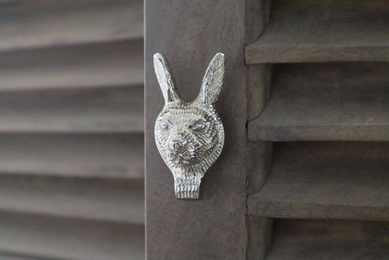 Brass Hare Drawer Cabinet Knob - Nickel Finish - Brass bee