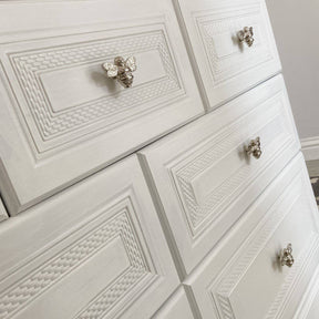Brass Bee Drawer Cabinet Knob - Nickel Finish - Brass bee