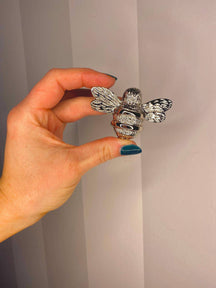 Brass Bee Drawer Cabinet Knob - Nickel Finish - Brass bee