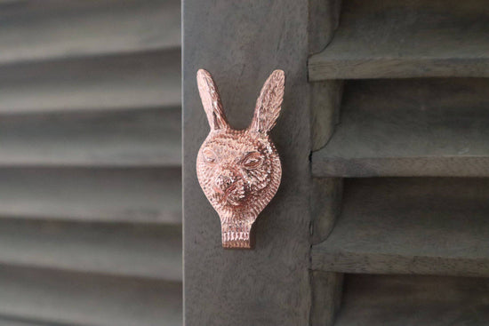 Brass Hare Drawer Cabinet Knob - Rose Gold Finish - Brass bee