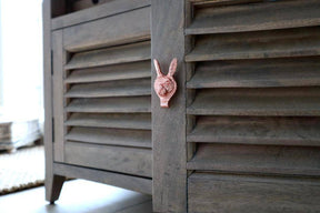 Brass Hare Drawer Cabinet Knob - Rose Gold Finish - Brass bee