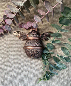 Brass Bumble Bee Door Knocker - Antique Copper Finish - Brass bee