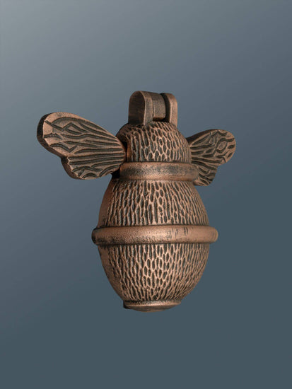 Brass Bumble Bee Door Knocker - Antique Copper Finish - Brass bee