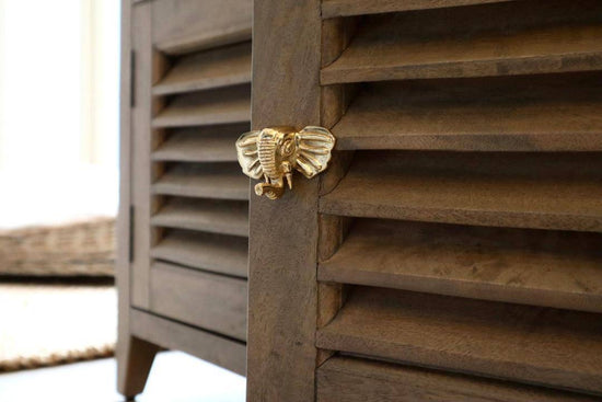Brass Elephant Drawer Cabinet Knob - Brass Finish - Brass bee