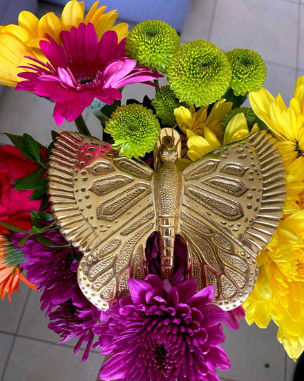 Brass Butterfly Door Knocker - Brass Finish - Brass bee