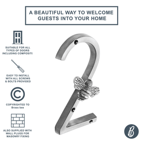 Brass bee Premium House Numbers with Bee in Pewter Finish 0-9 - Brass bee