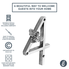 Brass bee Premium House Numbers with Bee in Pewter Finish 0-9 - Brass bee