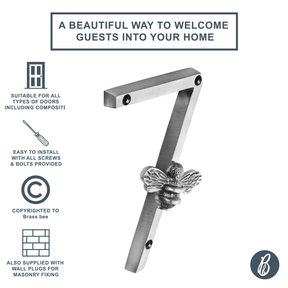 Brass bee Premium House Numbers with Bee in Pewter Finish 0-9 - Brass bee