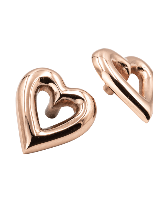 Brass Heart Drawer Cabinet Knob - Rose Gold Finish - Brass bee