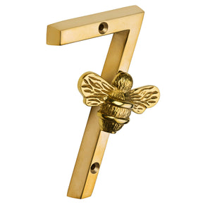 Brass bee Premium House Numbers with Bee in Brass Finish 0-9 - 4 Inch Pre-order (1-2 weeks) - Brass bee