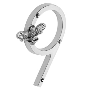 Brass bee Premium House Numbers with Bee in Nickel Finish 0-9 - Brass bee