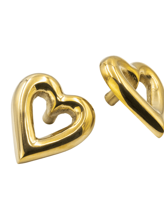 Brass Heart Drawer Cabinet Knob - Brass Finish - Brass bee