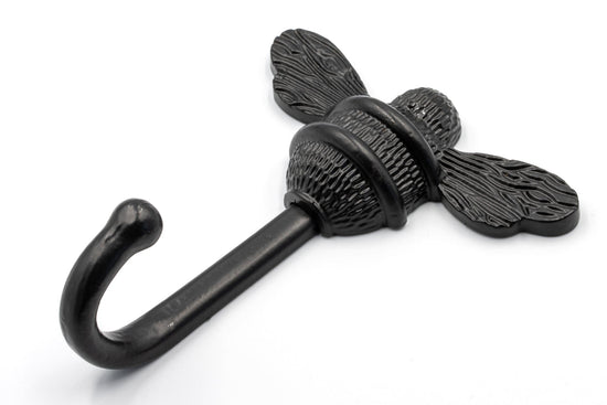 Brass bee Coat Hook - Black Finish - Brass bee