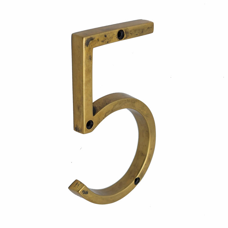 Brass bee Premium House Numbers in Heritage Finish 0-9 - 5 Inch - Brass bee