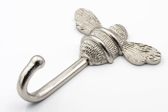 Brass bee Coat Hook - Nickel Finish - Brass bee