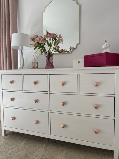 Brass Shell Drawer Cabinet Knob - Rose Gold Finish - Brass bee