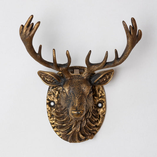 Stag Door Knocker - Heritage Finish