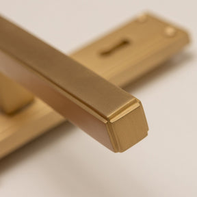 Satin Brass Art Deco Lever Handles - Solid Brass - Brass bee