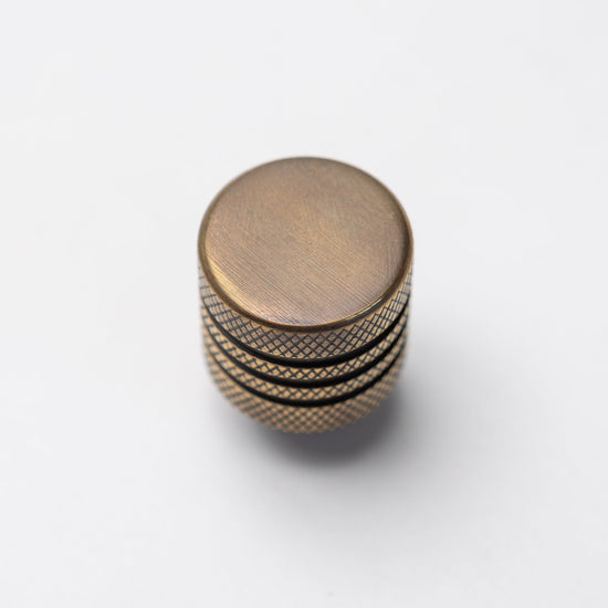 Solid Brass Knurled Kitchen Pull Handles & Knobs - Antique Brass - Brass bee