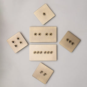 Foundry Series Knurled Toggle Switches and Sockets – Antique Brass - Brass bee