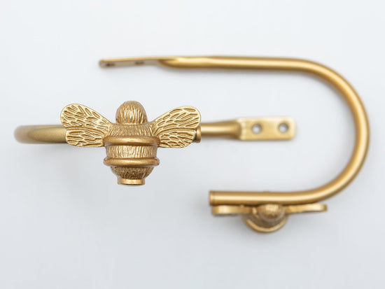 Bee Curtain Holdbacks - Brass Finish - Brass bee