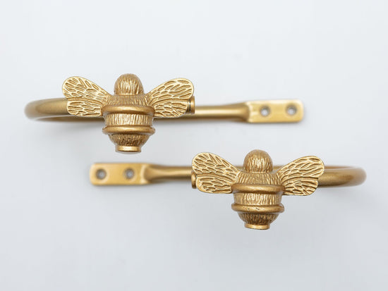 Bee Curtain Holdbacks - Brass Finish - Brass bee