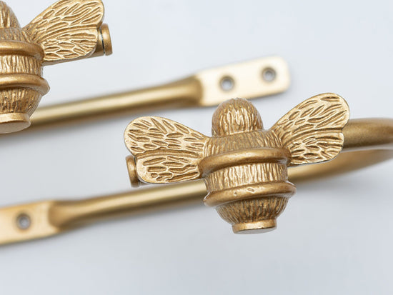 Bee Curtain Holdbacks - Brass Finish - Brass bee