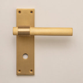 Satin Brass Straight Knurled Lever Handles - Solid Brass - Brass bee