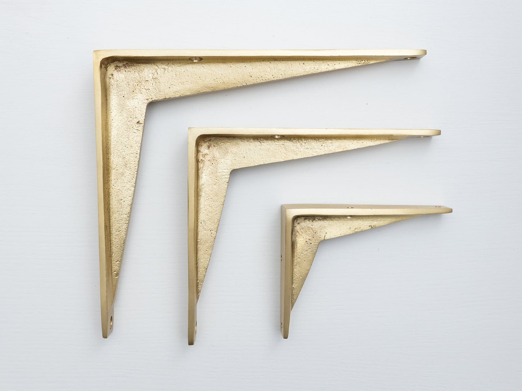 Satin Brass Shelf Brackets Heavy Duty Solid Brass