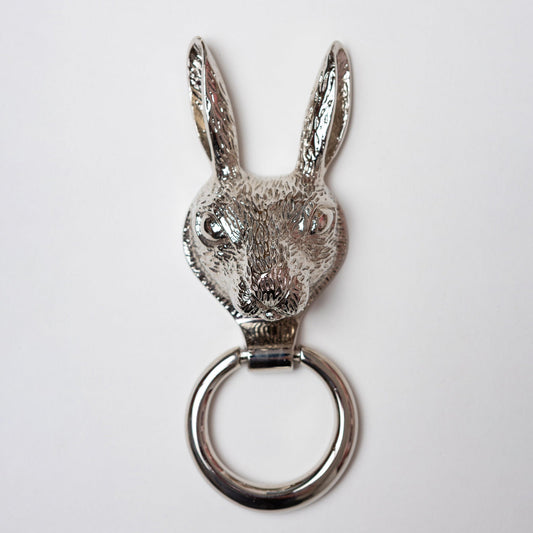 Brass Hare Door Knocker - Nickel Finish - Brass bee