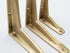 Satin Brass Shelf Brackets - Heavy Duty Solid Brass - Brass bee