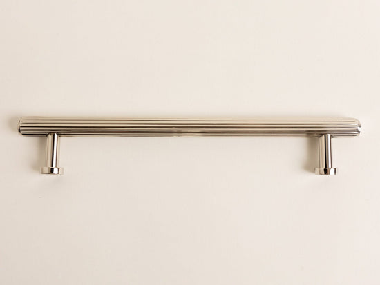 Solid Brass Staright Knurled Kitchen Pull Handles & Knobs - Polished Nickel Finish - Brass bee