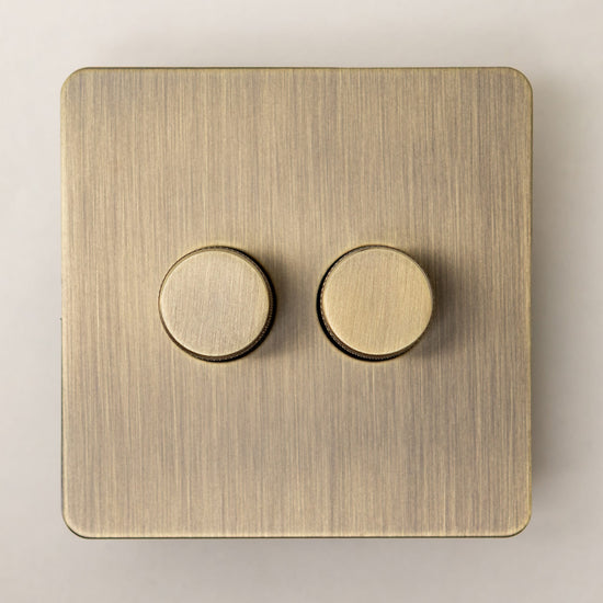 Foundry Series Knurled Toggle Switches and Sockets – Antique Brass - Brass bee