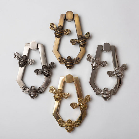 Solid Brass HIVE Bee Door Knockers - Premium Size