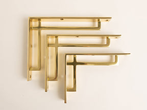 Polished Brass Art Deco Solid Brass Brackets - Brass bee